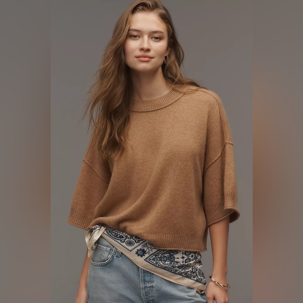 Anthropologie The Goldie Crew-Neck Cashmere Sweater